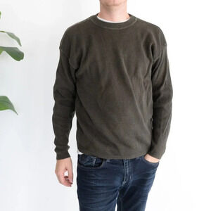 Italian Casa Moda Olive Green Knit Sweater Men's Medium?Unisex
